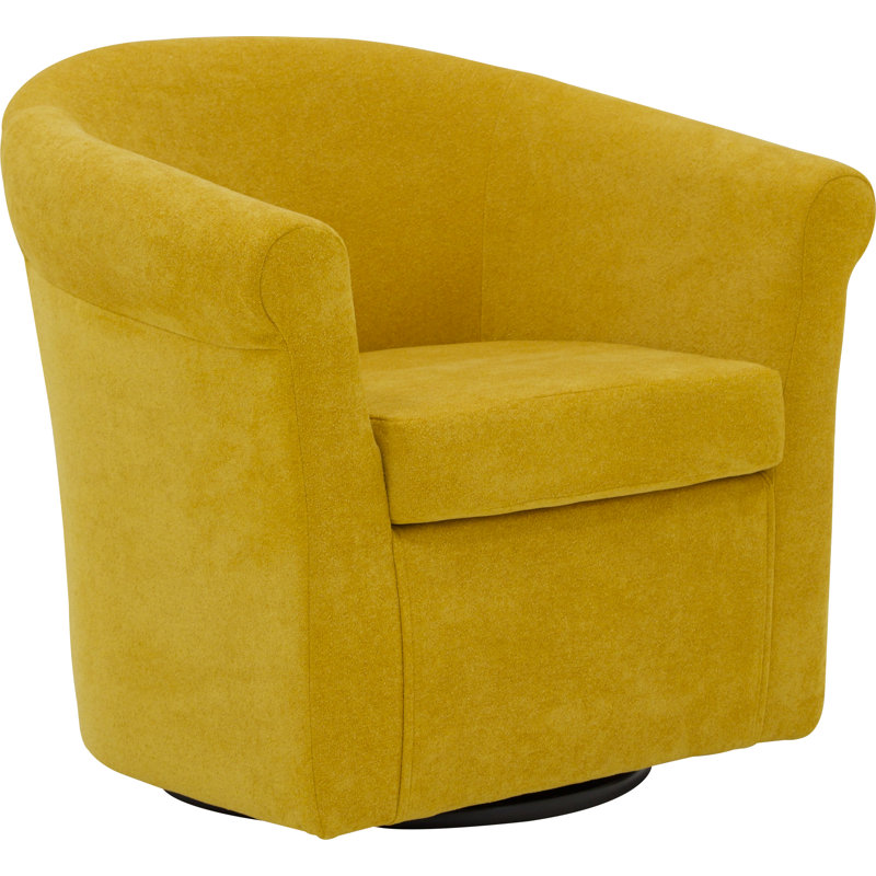 Anstett Upholstered Swivel Barrel Chair, Chloe Marigold