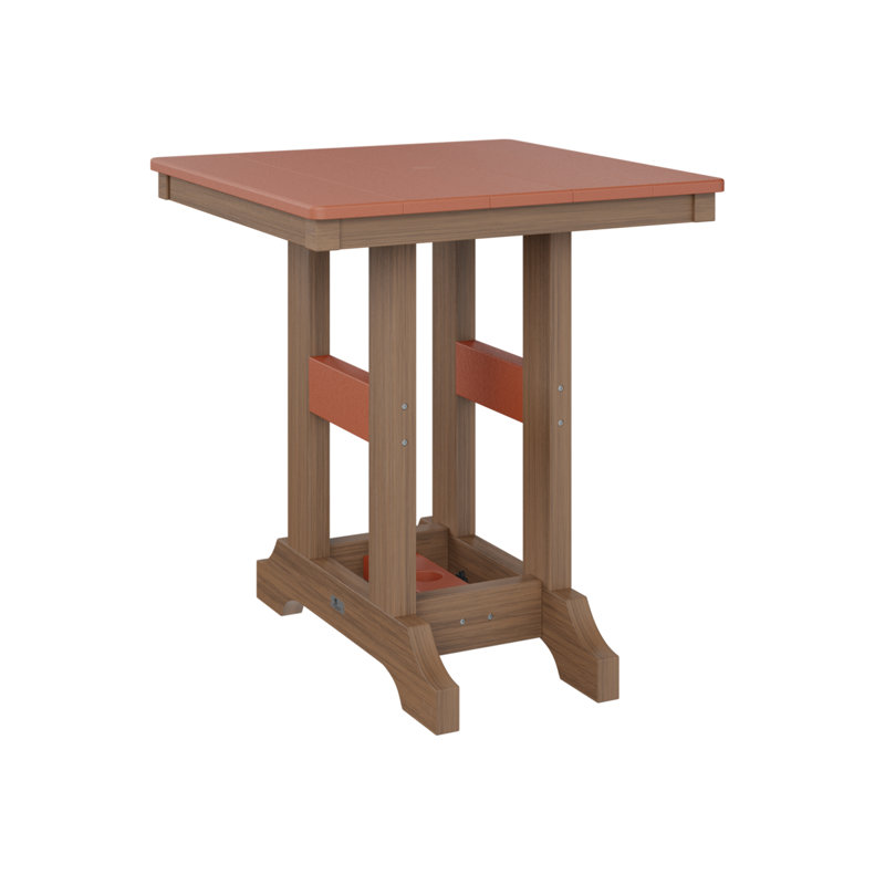 Garden Classic Outdoor Square Dining Table, Antique Mahogany, Mango Orange