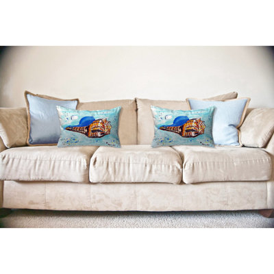 Shell Outdoor Reversible Throw Pillow