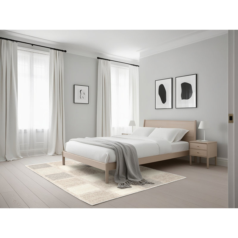 Tapis géométrique brun / beige / gris, Rectangle 5 pi x 7 pi