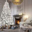 Arbre de célébration de Noël enneigé 6 pi avec 350 lumières Ul, 35 pins, pointes enneigées, assemblage à charnières pour une installation sans effort, assemblage rapide festif à structure métallique, support