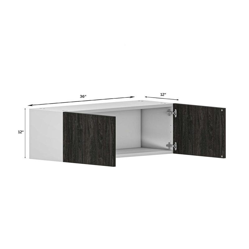 Armoire de cuisine murale à fixation rapide en carbone, H 12 po x l 36 po x P 12 po