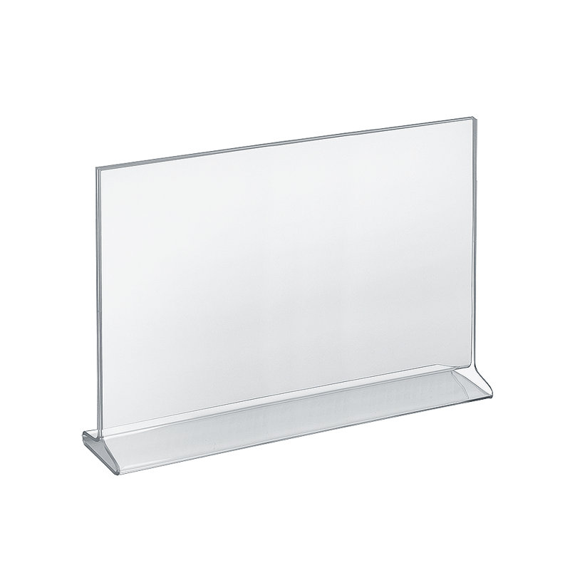Top Loading Clear Acrylic T-Frame Sign Holder 14" Wide x 11'' High-Horizontal, 10-Pack