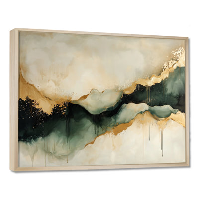 Abstract Liquid Ink Divide Fight Of Emerald III - Abstract Liquid ink Wall Art