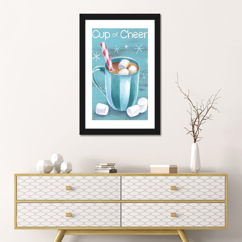 Menthe poivrée cacao I-Cup of Cheer par Kelsey Wilson, reproduction d’art, Blanc, H 24 po x l 16 po x P 1 po, Black Paper