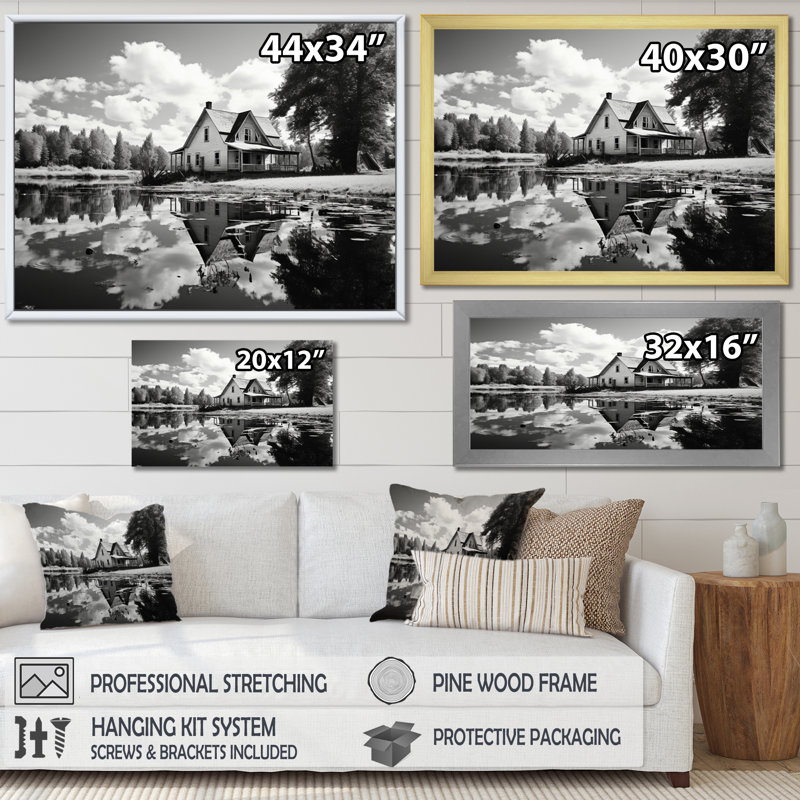 «Farmhouse Country Reflections», reproduction sur toile, Toile tendue, 30" H x 40" W