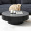 Table basse ronde 31,77 pouces noire moderne avec support pour salon 31,77 po Matt