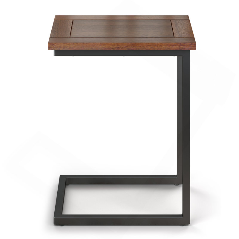 Wide C Side Table - Dark Cognac Brown