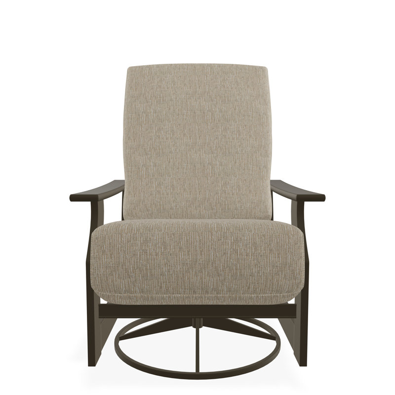 Chaise berçante pivotante en polymère St. Catherine, Beachwood, Dune Grasscloth