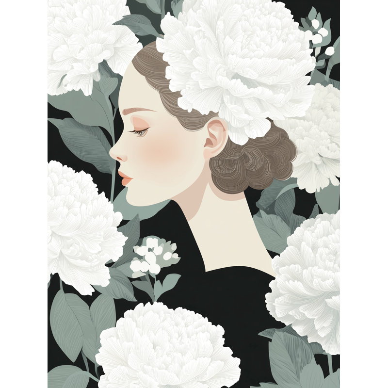 «Peony», art mural sur toile tendue, H 40 po x l 30 po x P 1,5 po