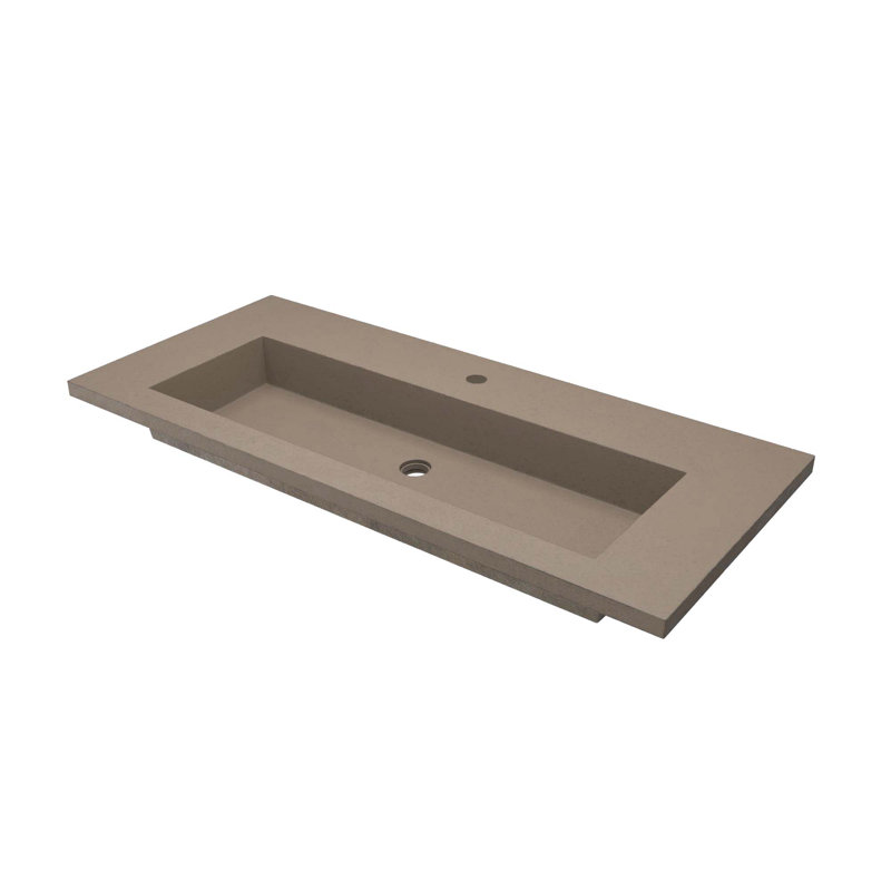 Plateau de meuble-lavabo en béton avec lavabo 48,5 po Capistrano, Simple, Terre
