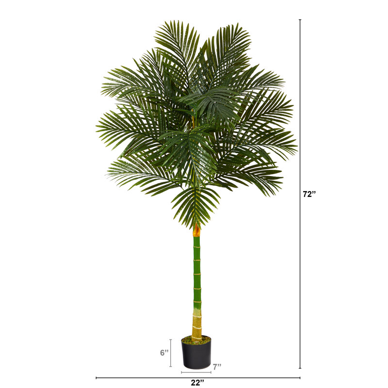 Palmier artificiel en pot, H 72 po x l 22 po x P 22 po