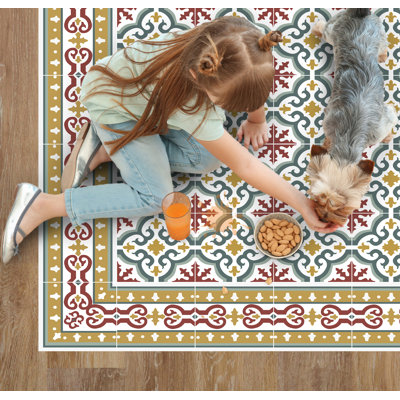 Auston Vinyl Machine Printed Area Rug