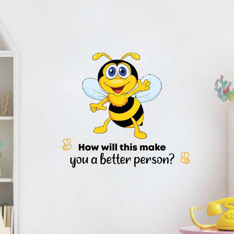 Adhésif décoratif meilleure personne abeilles en vinyle, H 30 po x l 30 po x P 0,05 po