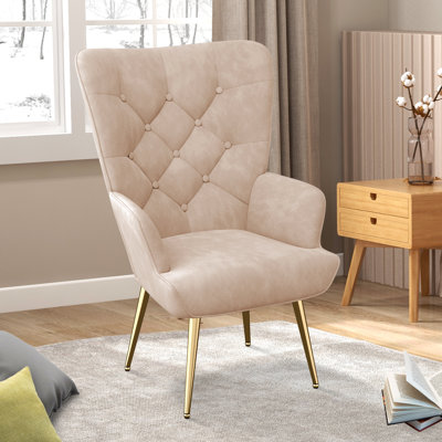 Bastoam Velvet Wingback Chair