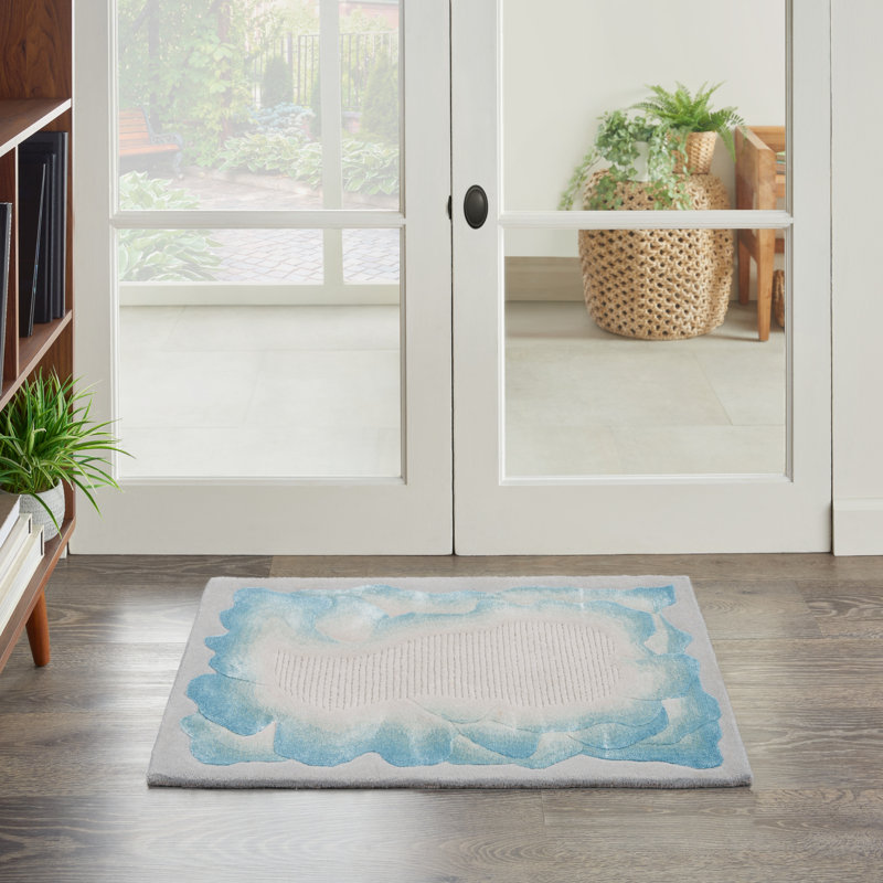 Nourison Prismatic Area Rug Sea Mist Blue, Rectangle 8'6" x 11'6"