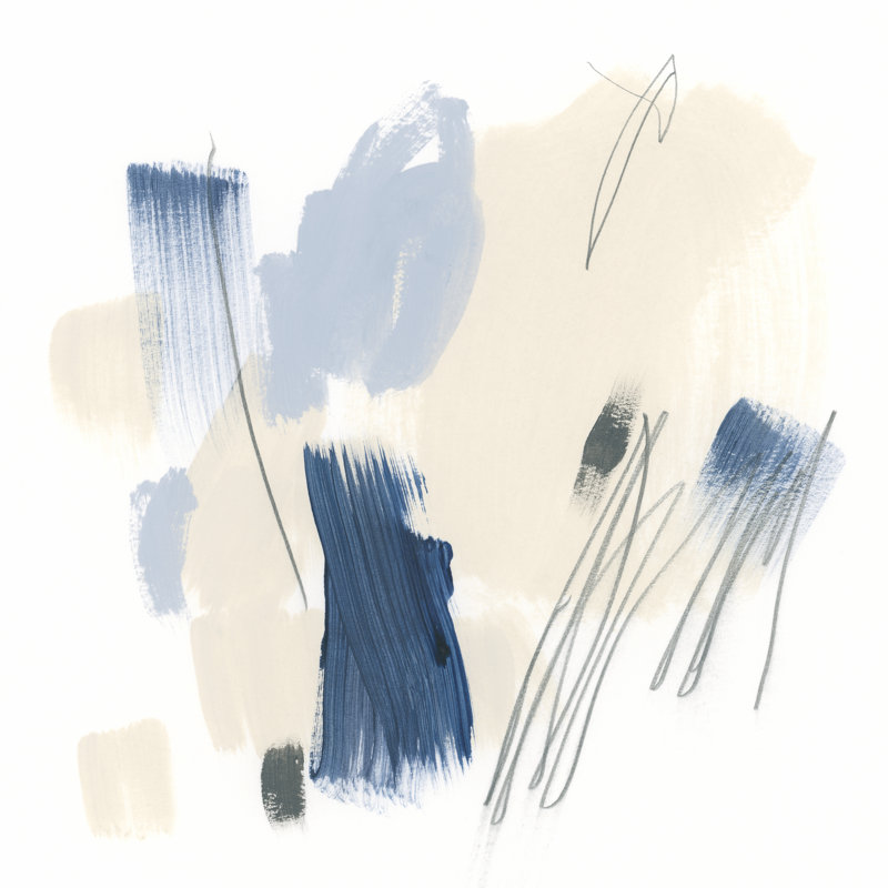 Blue Mark I by June Erica Vess - Wrapped Canvas Print, 30.48cm H x 30.48cm W x 3.8cm D