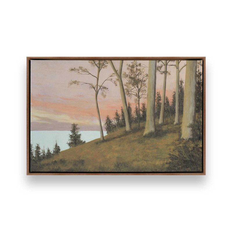 Impression sur toile, "Télécommande Lakeshore I" par Michael Willett, Brun, «Floater», reproduction encadrée sans passe-par