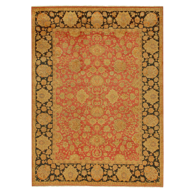 High-Quality Hand-Knotted Red And Black Area Rug