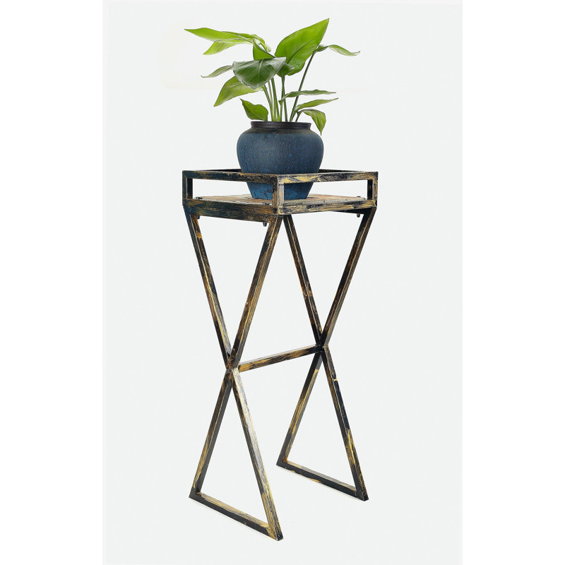 Support pour plante gris / noir