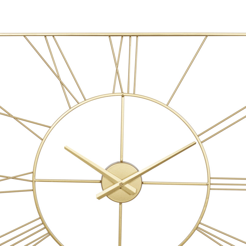 24" Gold Metal Open Frame Square Wall Clock