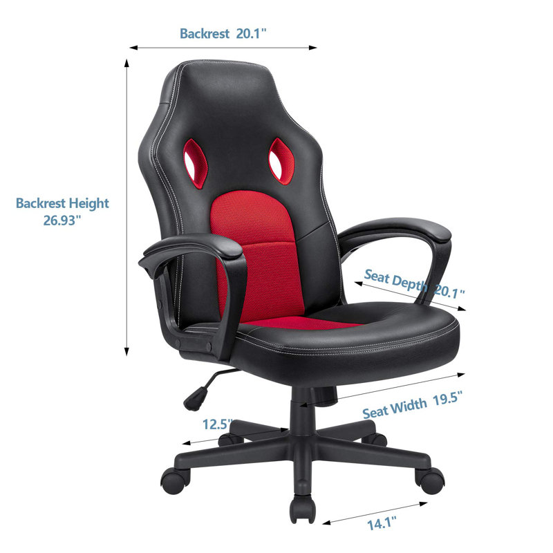 Chaise de jeu PC et de course, Rouge