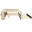 Lit double tapissier beige avec rangement intégré et charge, lit gigogne pour les invités occasionnels, plateforme de chargement, lit gigogne confortable