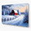«Farm Winter Snow Scenes», art mural en métal bleu