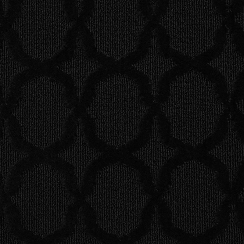 Tapis rectangulaire touffeté à motif géométrique noir, Round 5'