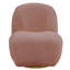 Chaise d'appoint rose avec pivot à 360 degrés - look moderne, revêtement, siège en mousse pour plus de confort, coussins de dossier et de siège fixes, H 27,5 po x l 32,5