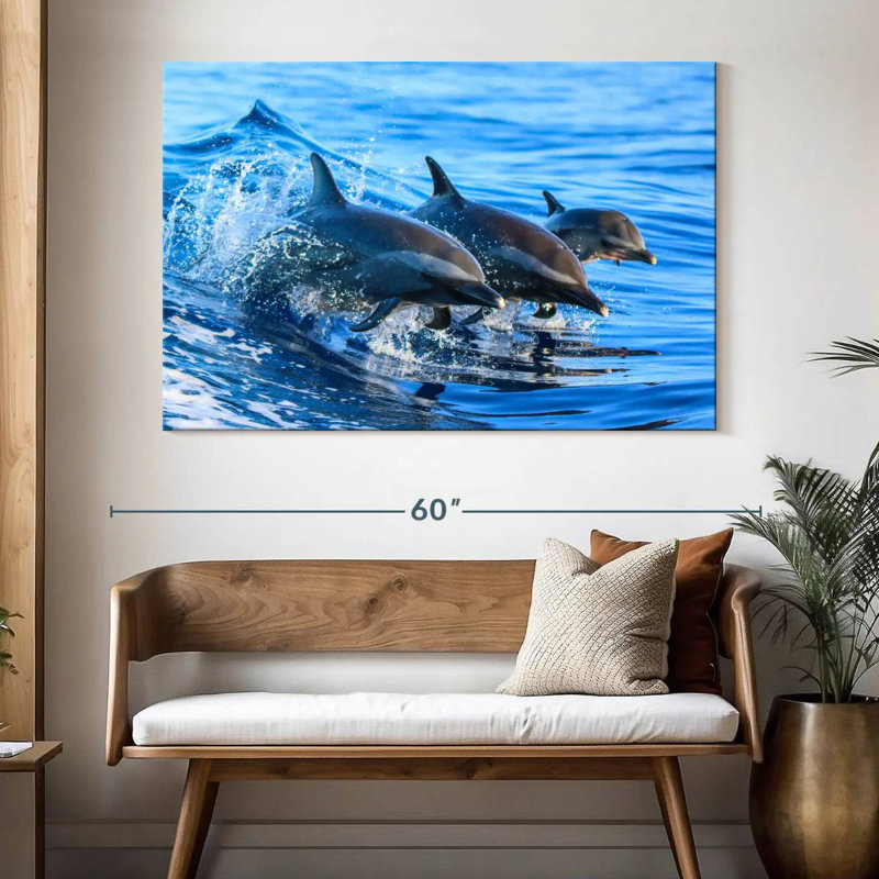 Crowle Surfing Dolphins, 34" H x 51" W