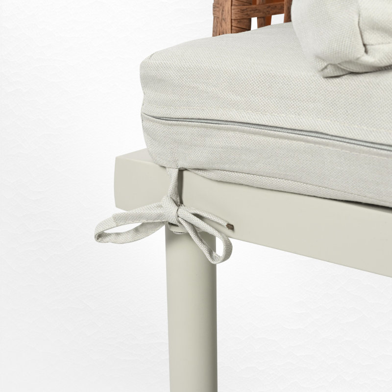 Ensemble de conversation pour patio avec coussins 6 pièces, Coussin beige / beige; structure brune