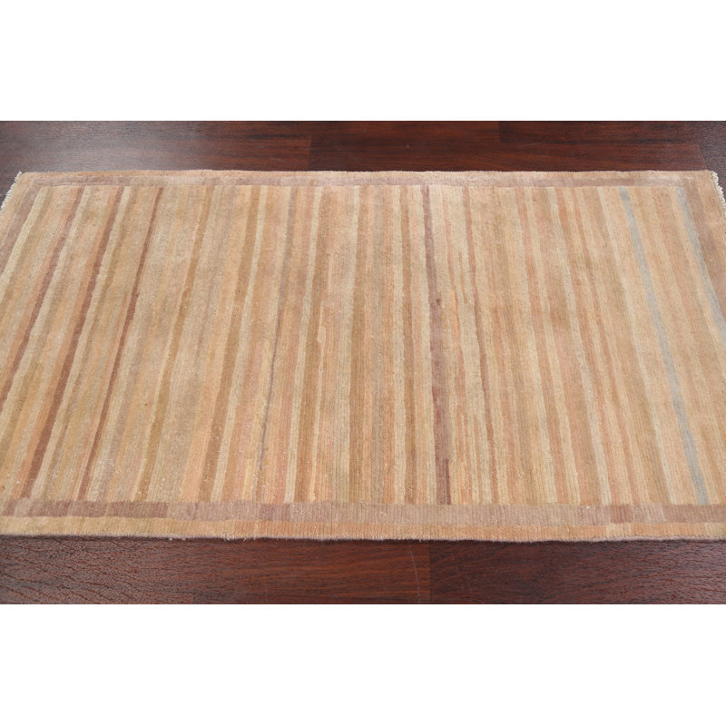 Tapis multicolore noué à la main 3 pi 0 po x 5 pi 8 po One-of-a-Kind