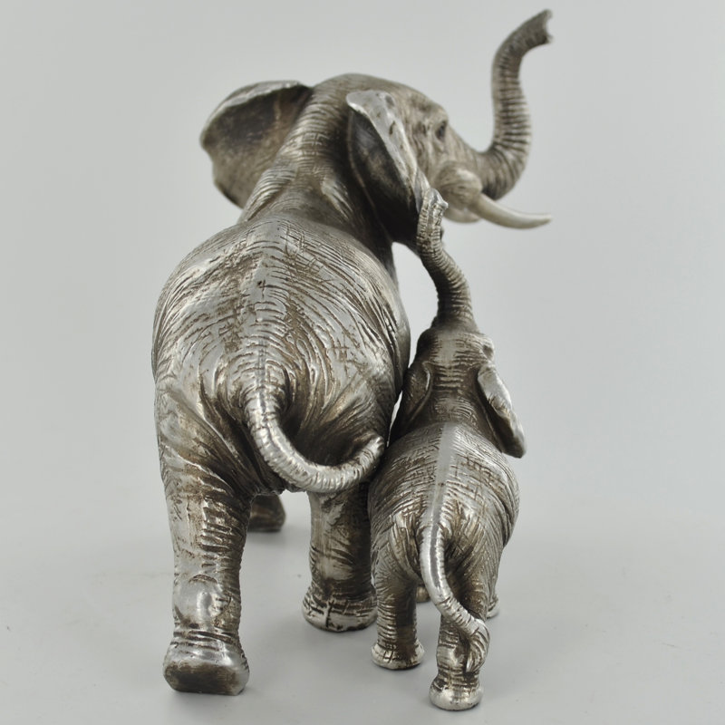Alexandro Elephant Family Silver Figurine