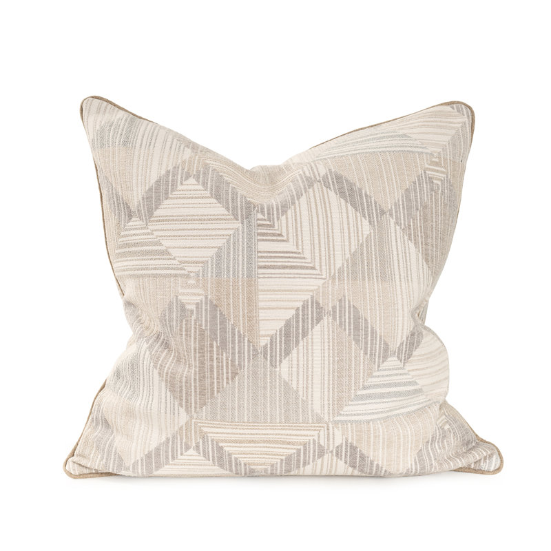 Oreiller Prisma, Polyester,  Brun / gris, Carré 24 po
