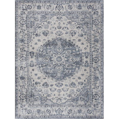 Tapis bleu / gris Oveda