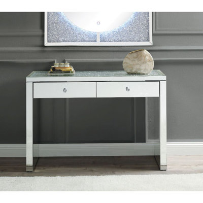 Console Table, Mirrored & Faux Diamonds