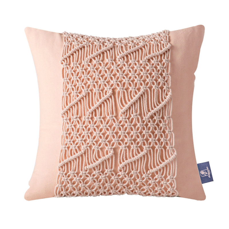 Jeté carré en coton, Rose