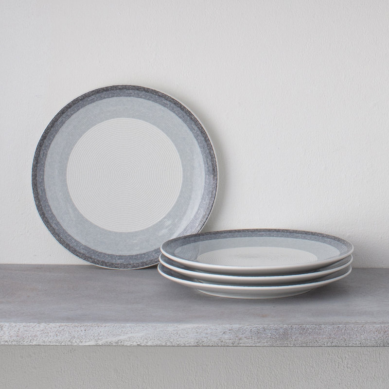Noritake Colorscapes Layers Coupe Salad Plates, 8 1/4", Ash