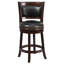 Tabouret haut en cappuccino de 24 po avec dossier à panneaux et siège pivotant LeatherSoft Layton-15516725-45047203