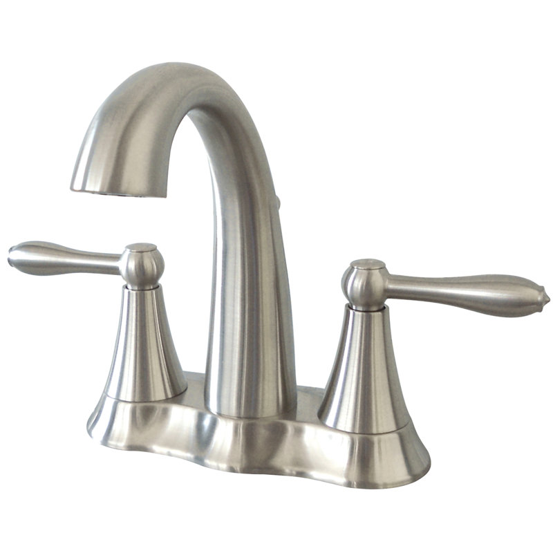 Contour Collection 2 Handle Centerset Lavatory Bathroom Sink Faucet with Drain Assembly - Brushed Nickel, Brushed Nickel