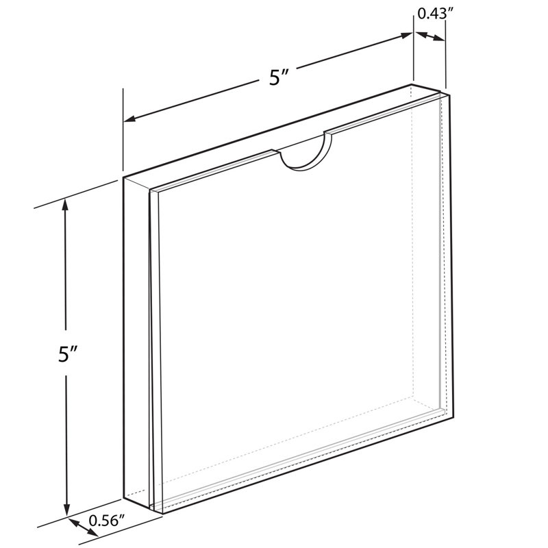 Clear Acrylic 4" x 4" Block Sign Holder Frame, 2-Pack