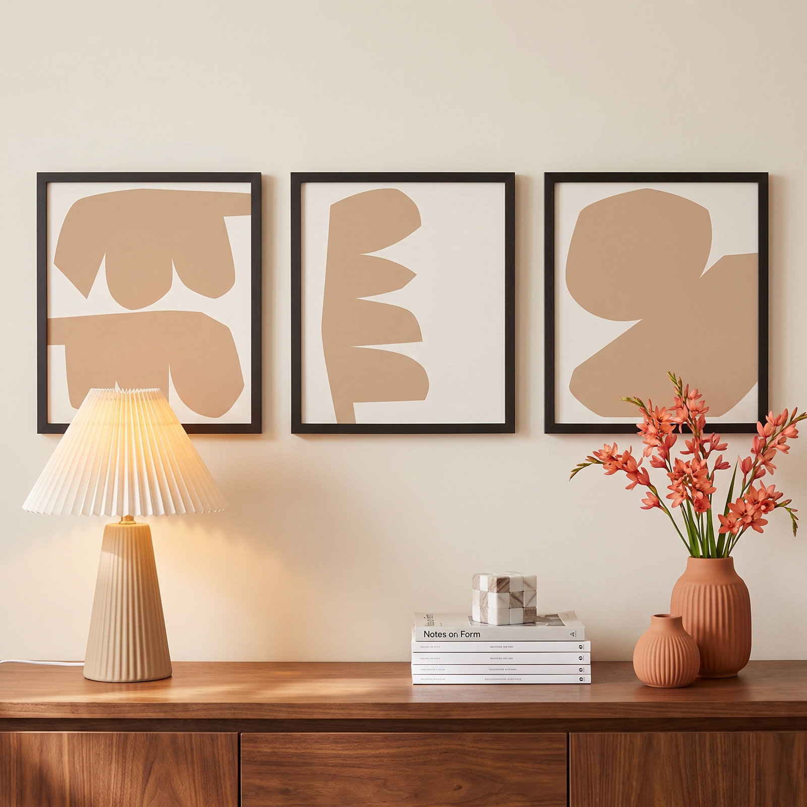 Oline "Component" 3-Piece Print Set, 16" W x 20" H, Black Framed