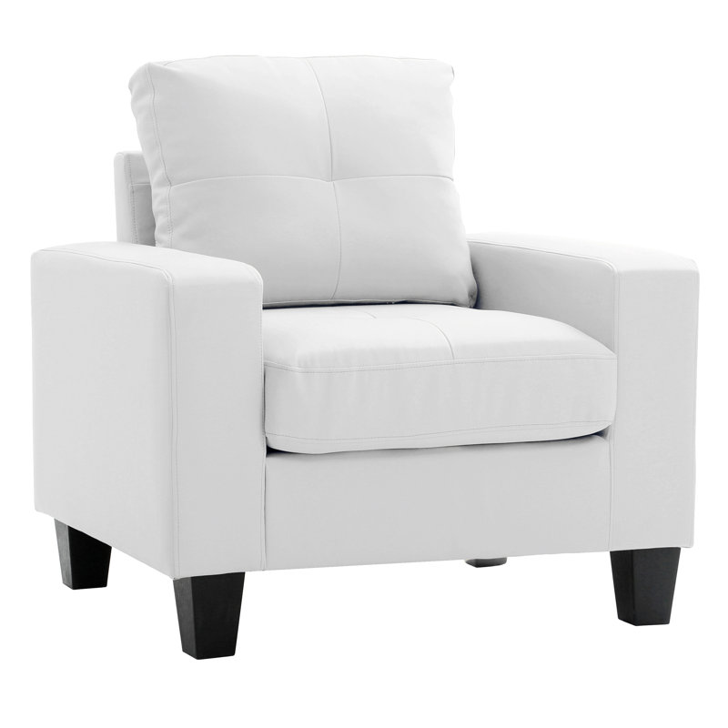 Elegant White Club Chair, Cozy And Stylish, White Fabric