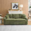 Canapé pliable de 80 pouces avec fonction cachée, tissu en velours côtelé, porte-gobelet et coussin pour le salon, vert-729323989