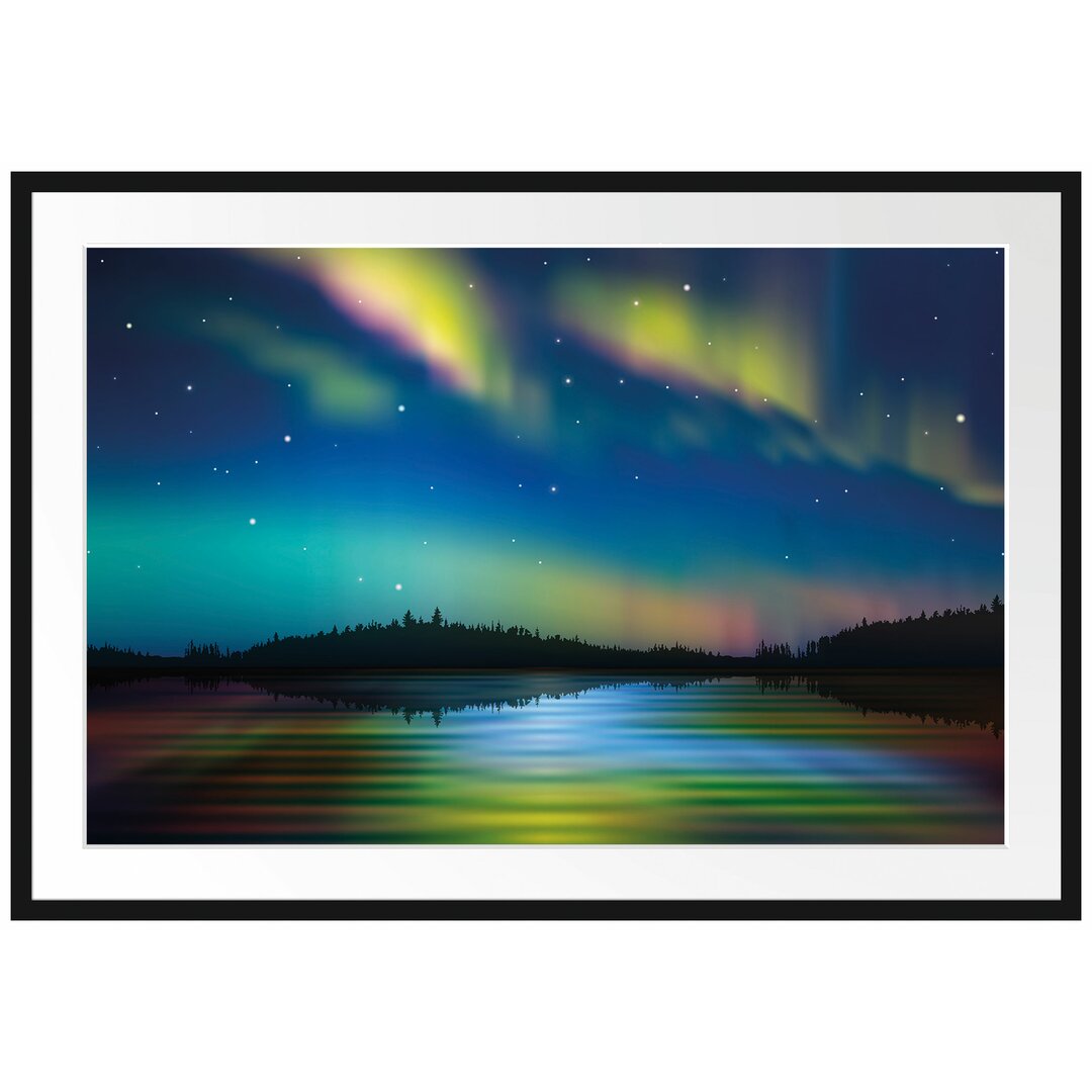 Gerahmter Kunstdruck Northern Lights in Alaska