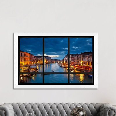 Venice City Skyline Window View - Print on Canvas