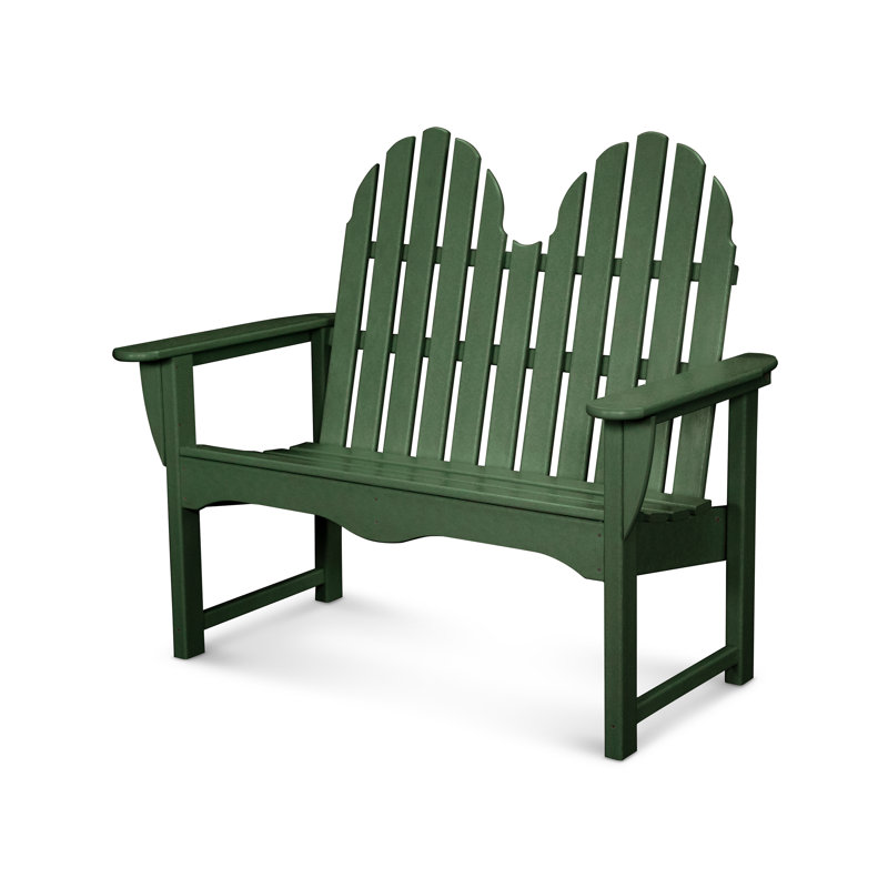 POLYWOOD Classic Adirondack 48" Bench, Hunter Green