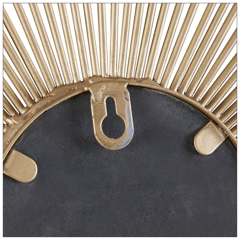 Miroir Sunburst, Doré, H 0,98 po x l 29,5 po x P 29,5 po