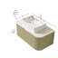 Meuble-lavabo 36 po, armoire de rangement rayée à bords arrondis avec tiroir, lavabo rectangulaire en céramique blanche et plateau en pierre frittée blanche de Carrare, pré-assemblé-1903310333-1903310334